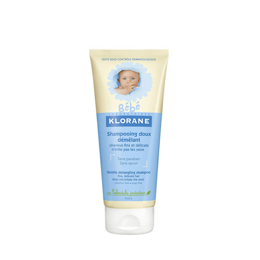 Shampooing protecteur pour enfants démêlant les cheveux fins et délicats, 200 ml, Klorane