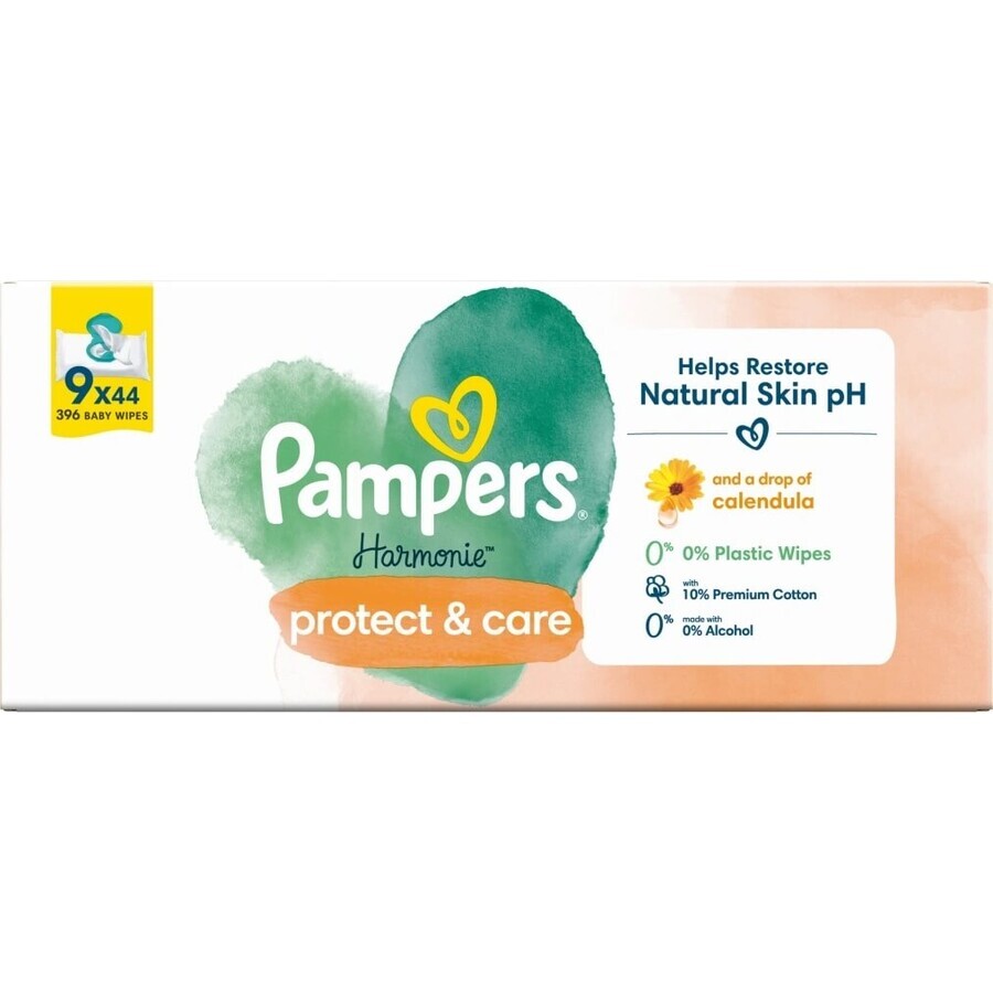 PAMPERS HARMONIE HARMONIE PROTECT&CARE WIPES 396KS 396KS 1×396 pcs, wet wipes