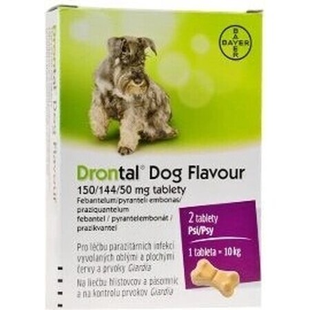 Drontal Sabor Perro 150/144/50 mg comprimidos 1×2 tbl, preparado veterinario