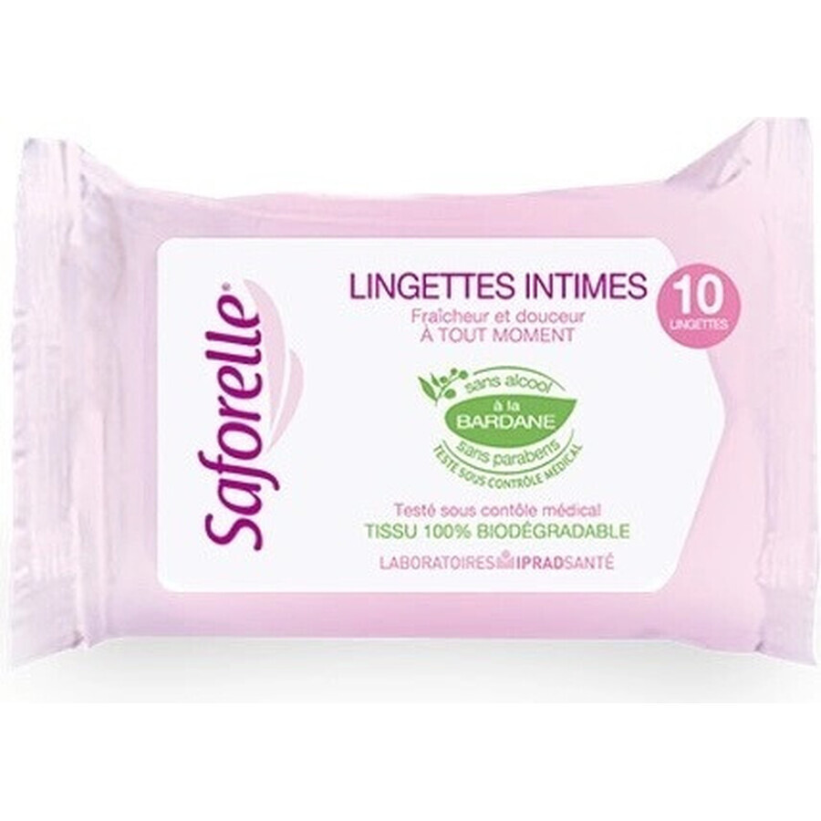 SAFORELLE INTIMA Toallitas 1×10 uds, toallitas húmedas