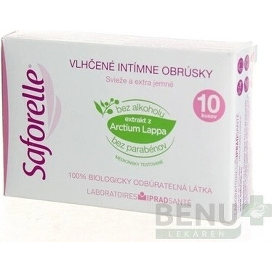 SAFORELLE INTIMA Toallitas 1×10 uds, toallitas húmedas