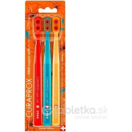 CURAPROX CS 3960 super doux, Wolf Poppy Edition 1×3 pcs, brosse à dents