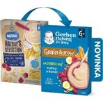 Gerber Natural Milk Porridge Wheat-Oat 1×220 g, framboise et banane (à partir de 6 mois)