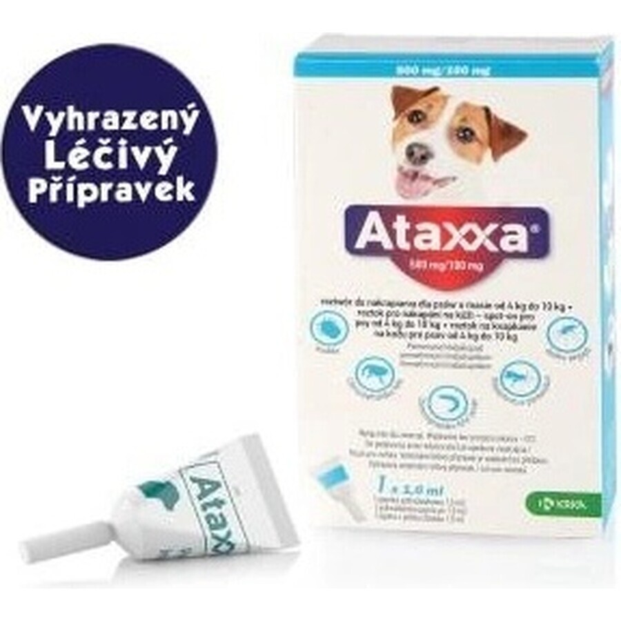 Ataxxa 500 mg/100 mg (perros de 4 kg a 10 kg) 1×1 ml, solución para perros