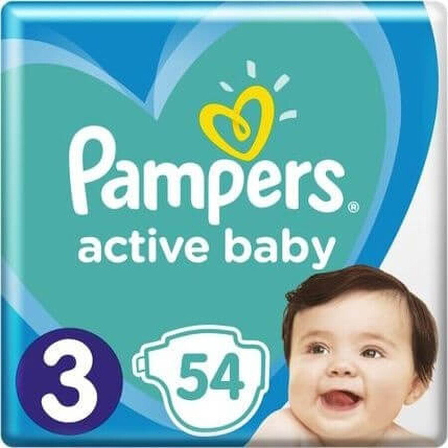 Pampers Active Baby MP S4+ 1×54 pzs, talla S4+, pañales bebé