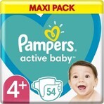 Pampers Active Baby MP S4+ 1×54 pzs, talla S4+, pañales bebé