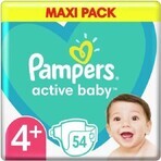 Pampers Active Baby MP S4+ 1×54 pzs, talla S4+, pañales bebé