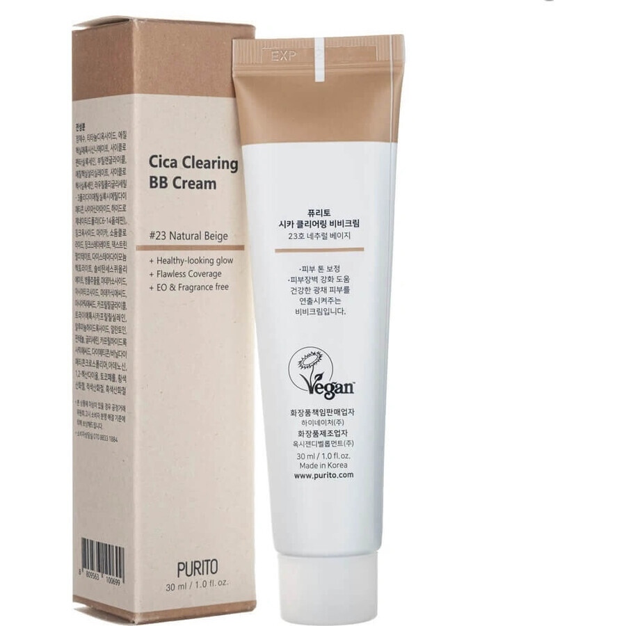 Purito Cica Clearing BB Cream Nr. 23 / Natural Beige / 30 ml 1×Nr. 23 / Natural Beige / 30 ml