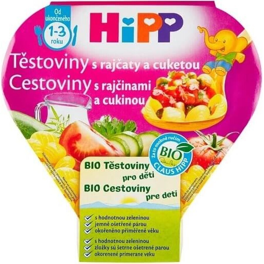 HIPP BIO Pasta met tomaten en courgettes 1×250 g, babyvoeding