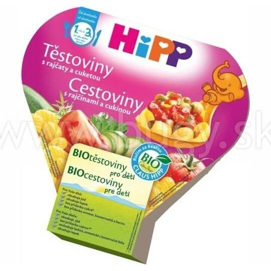 HIPP BIO Pasta met tomaten en courgettes 1×250 g, babyvoeding