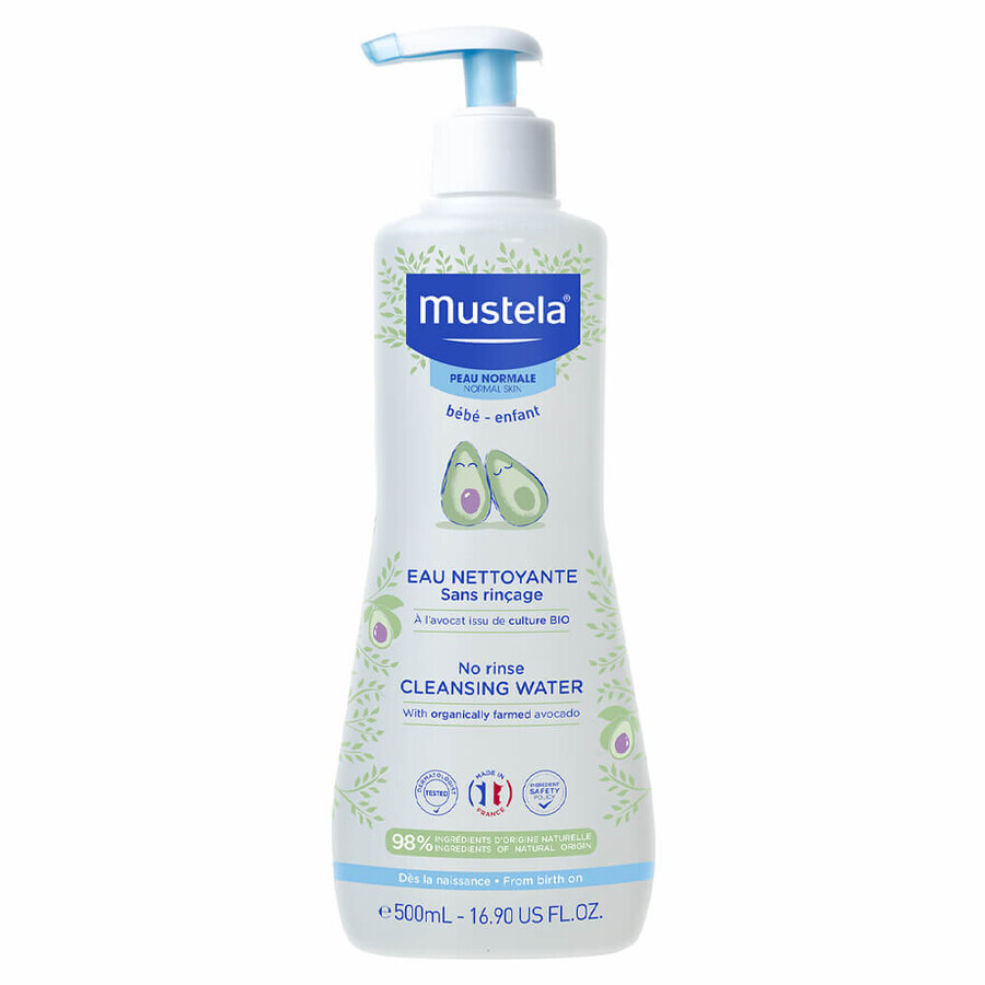 Apa de curatare fara clatire, pentru piele normala, 500 ml, Mustela