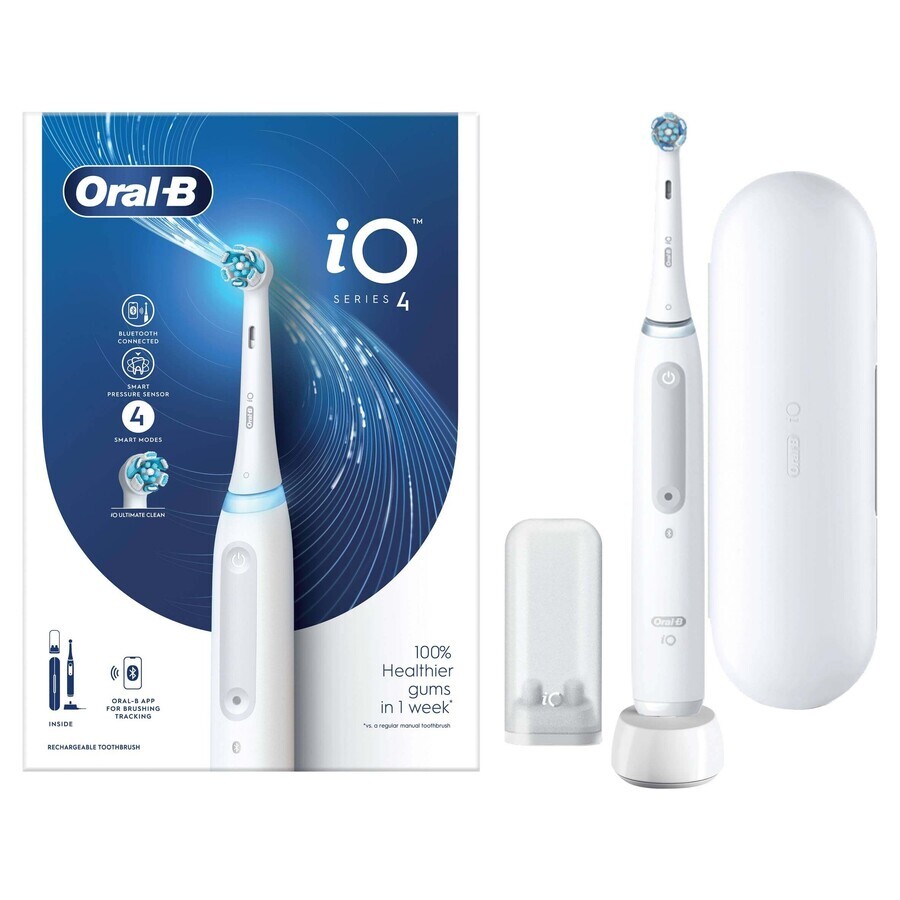 Oral B iO iO Series 4 Blanco 1×1 Cepillo de dientes eléctrico, cepillo de dientes eléctrico