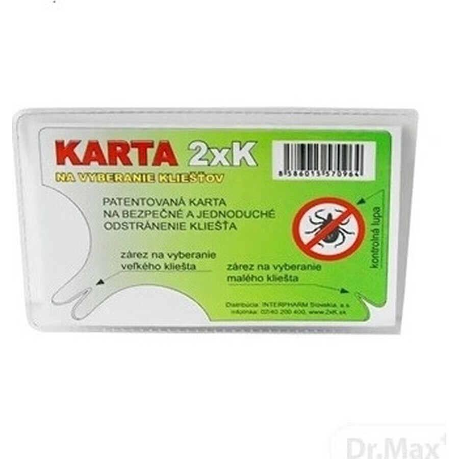 2xK TARJETA PARA ELIMINAR GARrapatas 1×1 ud, eliminación de garrapatas