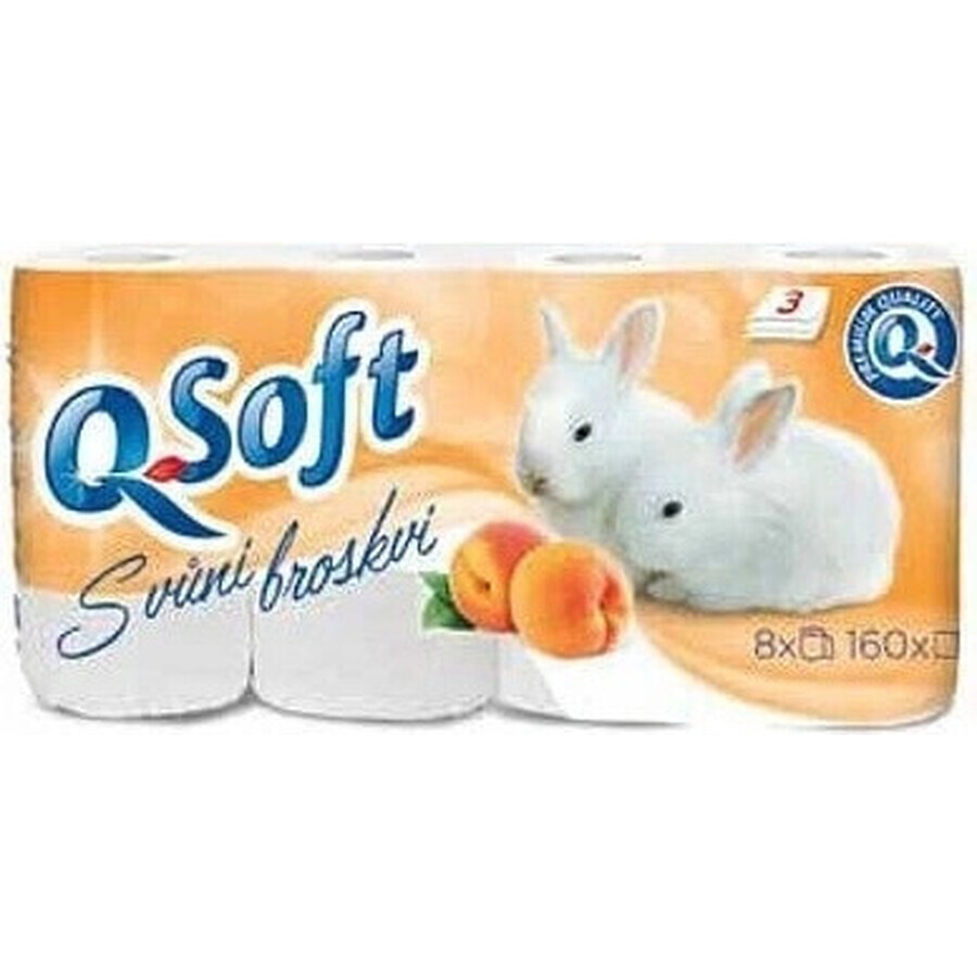 Papier hygiénique Q SOFT 3 plis 1×8 pièces, goût pêche