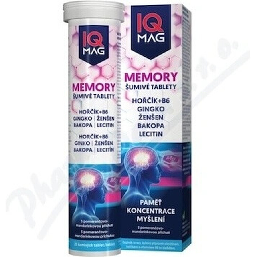 IQ Mag Memory, orange-mandarin 1×20 tbl, food supplement