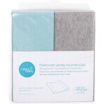 CEBA Replacement mattress cover Light gray Melange+Turquoise 1×2 pieces, size 50x70-80 cm