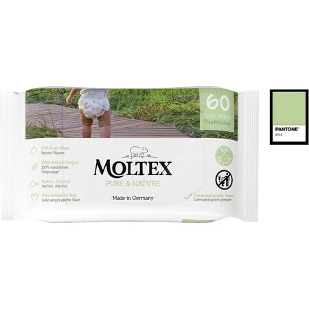 Moltex Pure & Nature EKO Pure & Nature EKO lingettes humides à base d'eau 1×60 pcs, lingettes humides