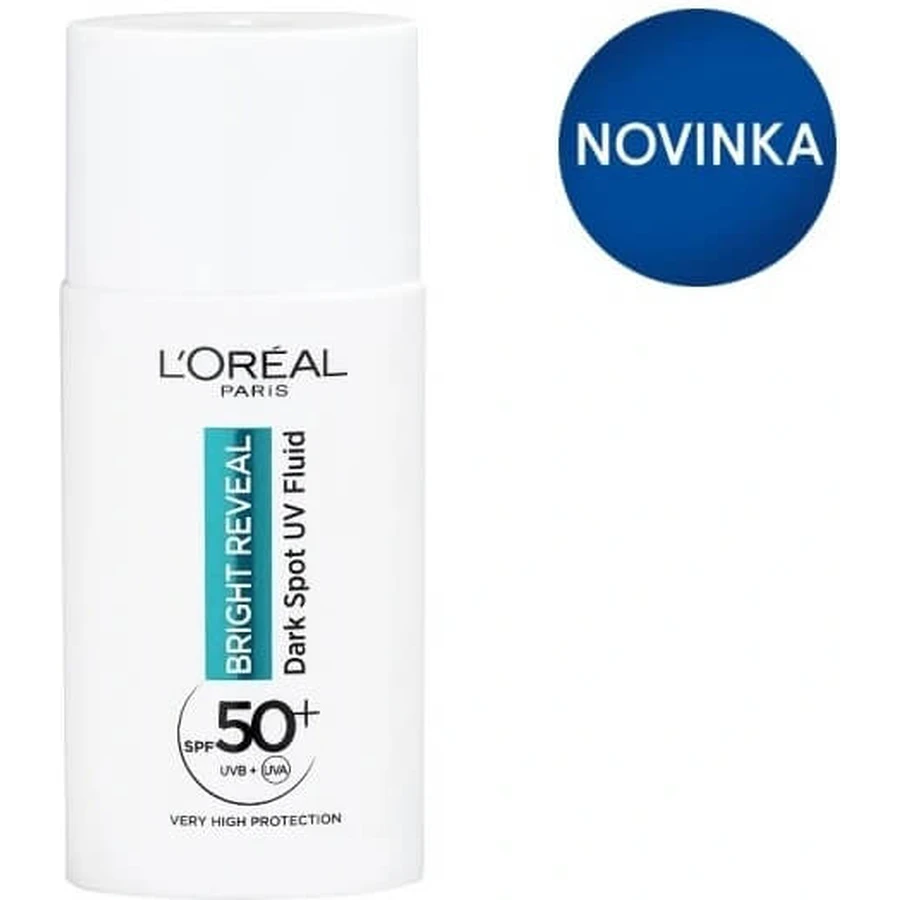 L'Oréal Paris Bright Reveal day Fluid anti-UV SPF 50+ împotriva petelor întunecate 1×50 ml, cremă de zi