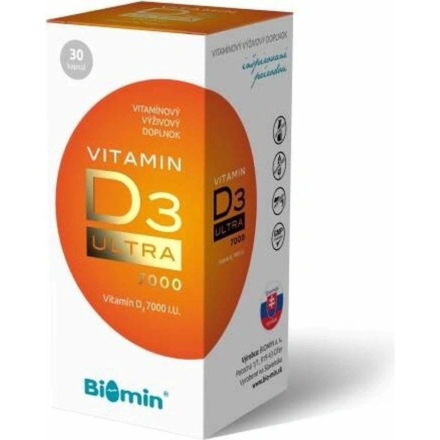 Biomin Vitamin D3 Ultra 7000 U.I. 1×30 cps, suplement diety: ceny i cechy