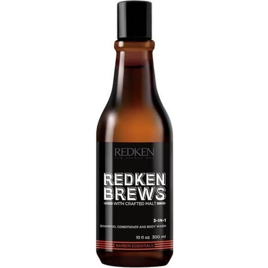 Redken Brews Champú 3 en 1 Brews 1×300 ml, champú