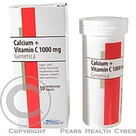 GENERICA Calcium + Vitamin C 1000 mg 1×10 tbl, suplement diety: ceny i cechy