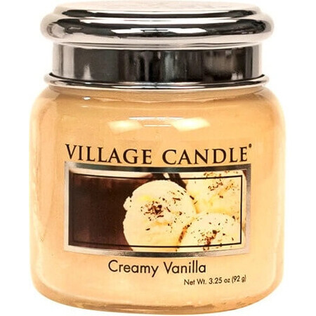 Village Candle Lumânare parfumată în sticlă - Creamy Vanilla - Înghețată de vanilie, medie 1×1 buc