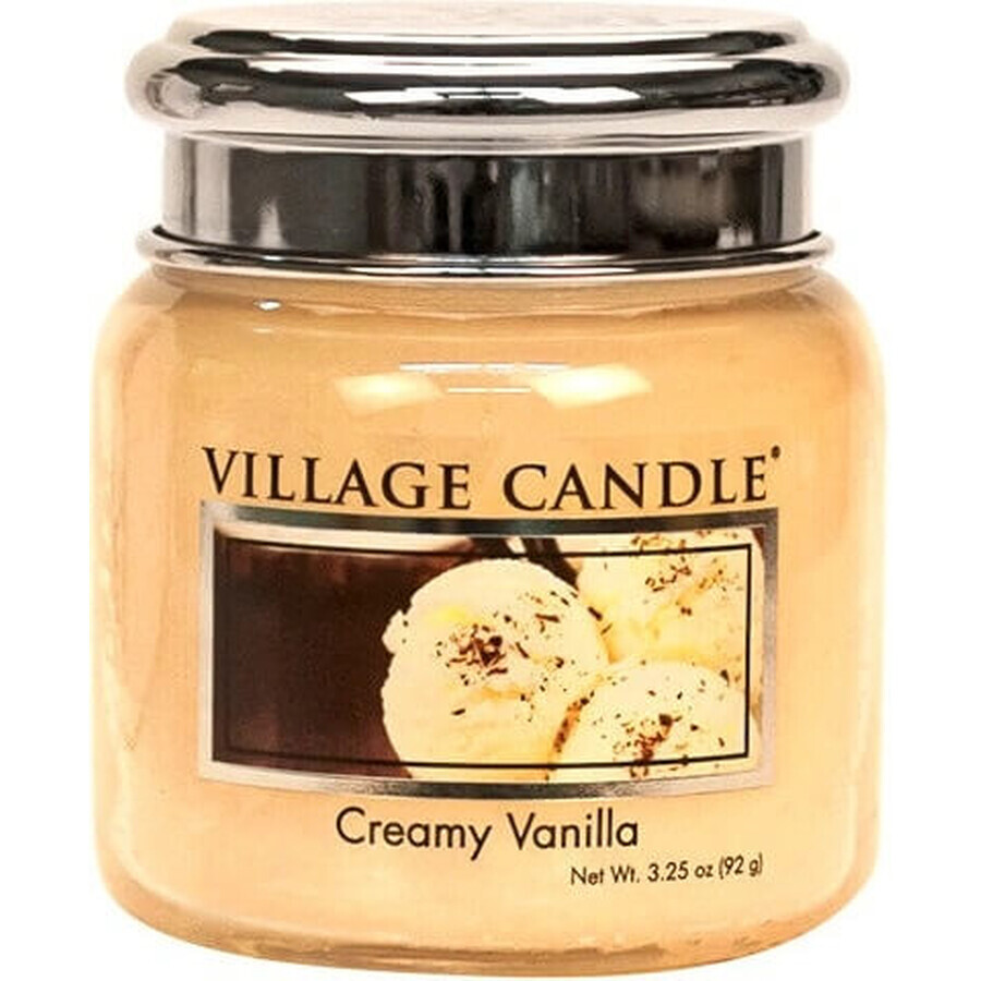 Village Candle Lumânare parfumată în sticlă - Creamy Vanilla - Înghețată de vanilie, medie 1×1 buc