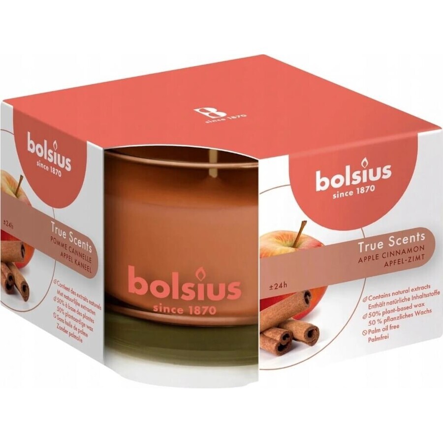 Bolsius Aromatic 2.0 Apple Cinammon Scented Glass Candle 1×1 pc, size 90 x 63 mm