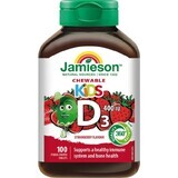 JAMIESON VITAMINA D3 NIÑOS 400 UI Fresa 1×100 tbl, VITAMINA D3 para niños