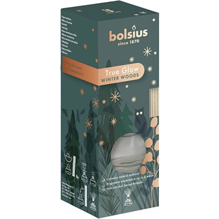 Bolsius True Glow Diffuser Winterwoods bețișoare parfumate 1×45 ml, parfum pentru apartament