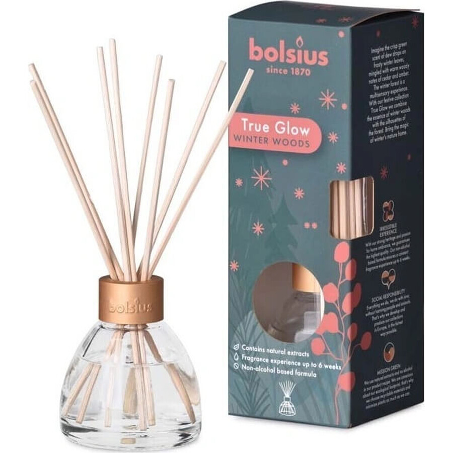 Bolsius True Glow Diffuser Winterwoods bețișoare parfumate 1×45 ml, parfum pentru apartament