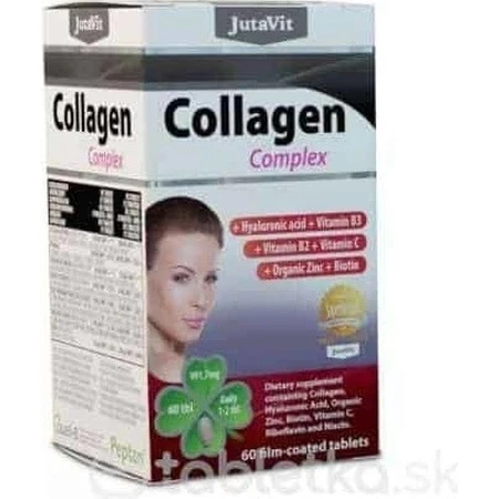 JutaVit Collagen complex tbl (+ acide hyaluronique, vitamines B3, B2, C + zinc organique et biotine) 1x60 pcs