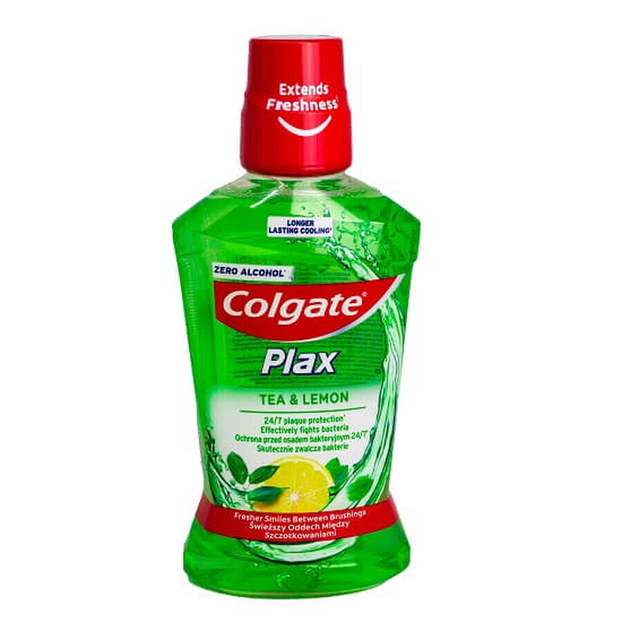 Plax té y limón enjuague bucal, 500 ml, Colgate