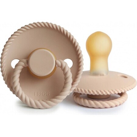 FRIGG Gummischnuller mit Seil Croissant 1×1 Stück, 0-6m