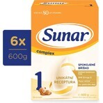 Sunar Complex 1 6×600 g, latte per lattanti, dalla nascita