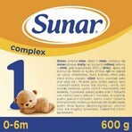 Sunar Complex 1 6×600 g, latte per lattanti, dalla nascita