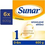 Sunar Complex 1 6×600 g, latte per lattanti, dalla nascita