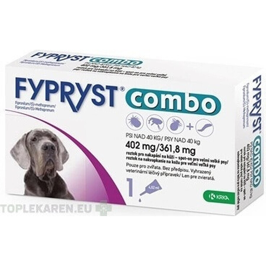 FYPRYST combo 402 mg/361,8 mg PSY OVER 40 KG 1×4,02 ml, preparado antipulgas