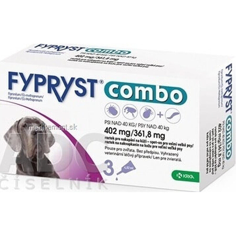 FYPRYST combo 402 mg/361,8 mg PSY OVER 40 KG 1×4,02 ml, preparado antipulgas