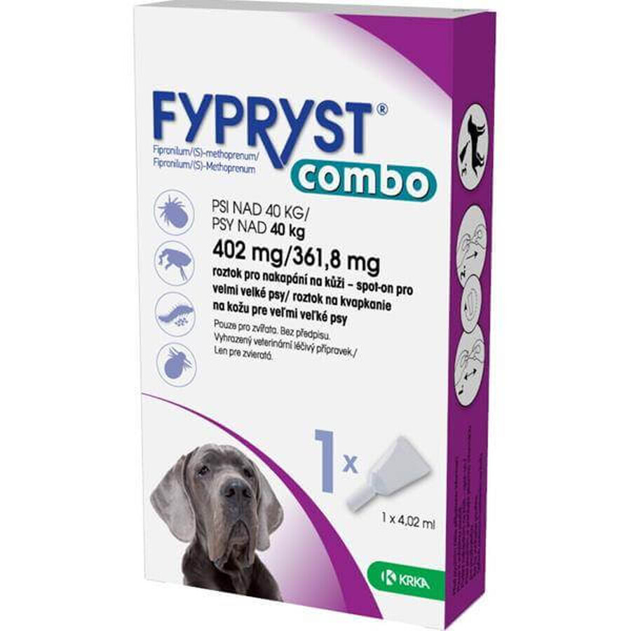 FYPRYST combo 402 mg/361,8 mg PSY OVER 40 KG 1×4,02 ml, preparado antipulgas