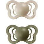 BIBS Couture vanille/olive 1×2 silicone orthodontique BIBS Couture sucettes en silicone - taille 1