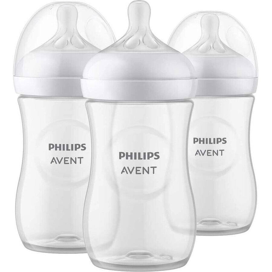 Philips AVENT Natural Response Biberón 260 ml, 1m+ 3 unidades 1×3 unidades 1×3 unidades, vidrio