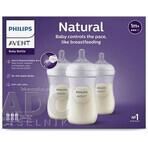 Philips AVENT Natural Response Biberón 260 ml, 1m+ 3 unidades 1×3 unidades 1×3 unidades, vidrio