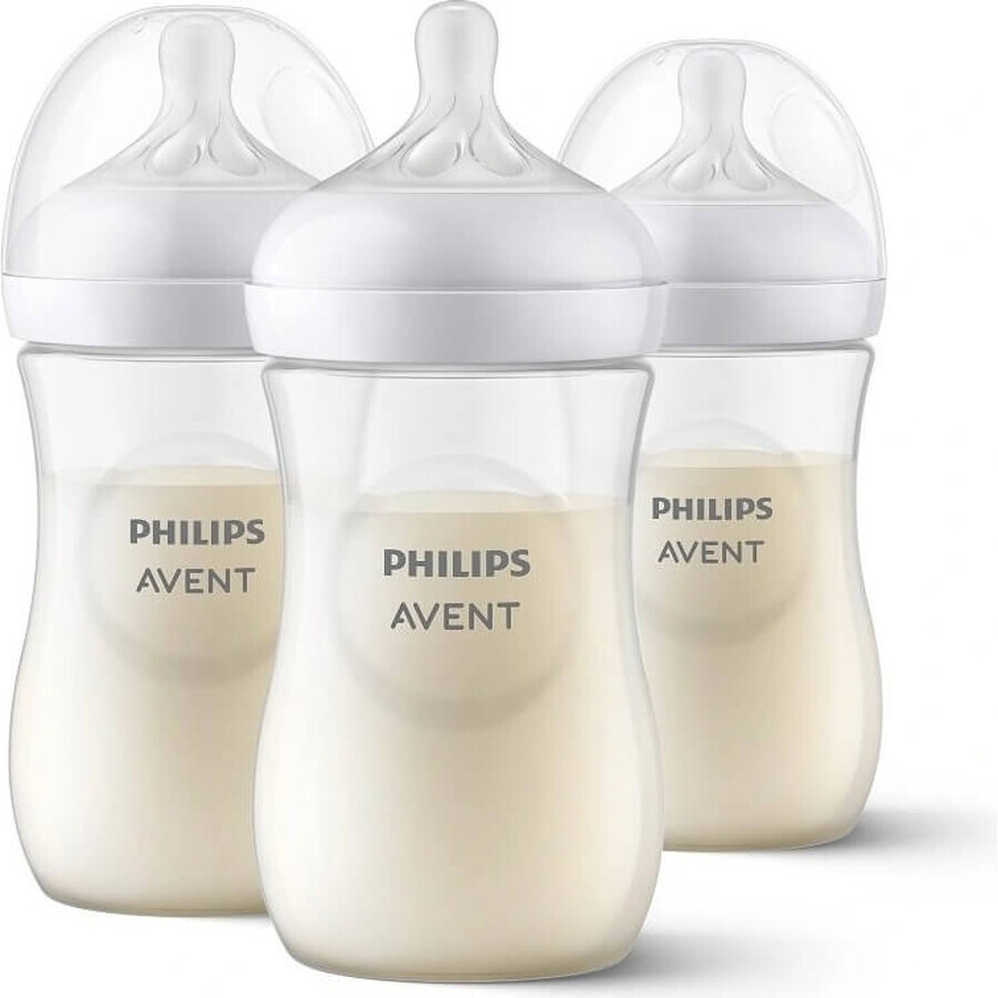 Philips AVENT Natural Response Biberón 260 ml, 1m+ 3 unidades 1×3 unidades 1×3 unidades, vidrio