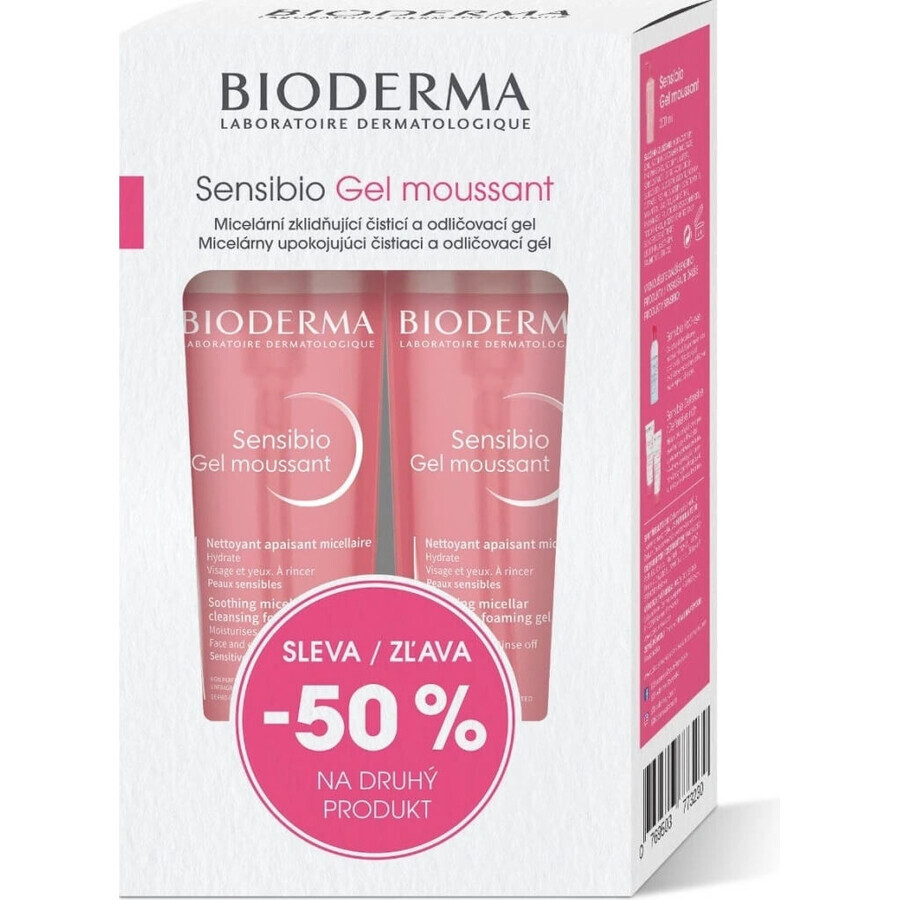 BIODERMA Sensibio Gel 200ml 1+1 Festival 2×200ml, gel limpiador