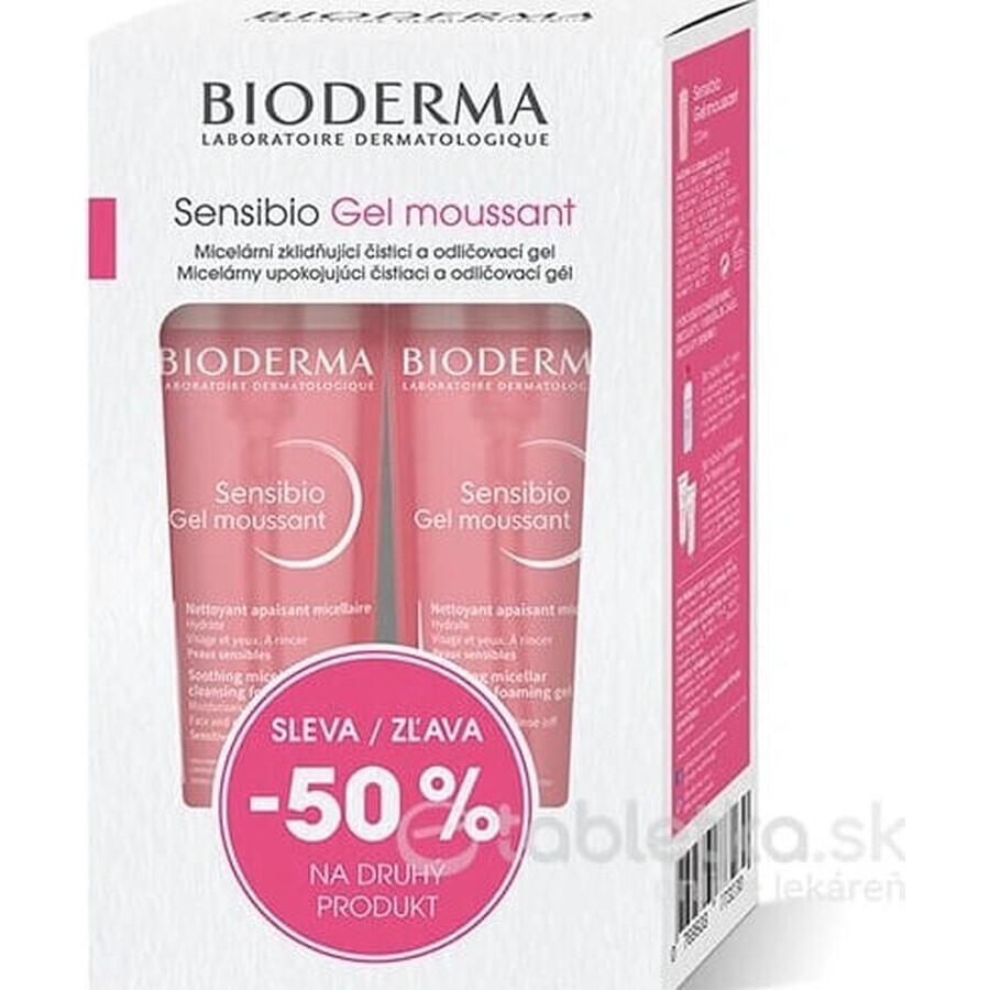 BIODERMA Sensibio Gel 200ml 1+1 Festival 2×200ml, gel limpiador