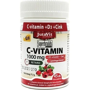 JutaVit Vitamina C 1000 mg con rosa canina + vitamina D3 1×100 tbl, Vitamina C 1000 mg con rosa canina + vitamina D3