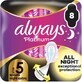 Compresas higi&#233;nicas Always Platinum Secure Night Extra con alas, 8 unidades 1&#215;8 unidades, compresas higi&#233;nicas con alas