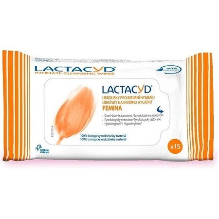 LACTACYD FEMINA 1×15 pcs, intimate hygiene wipes