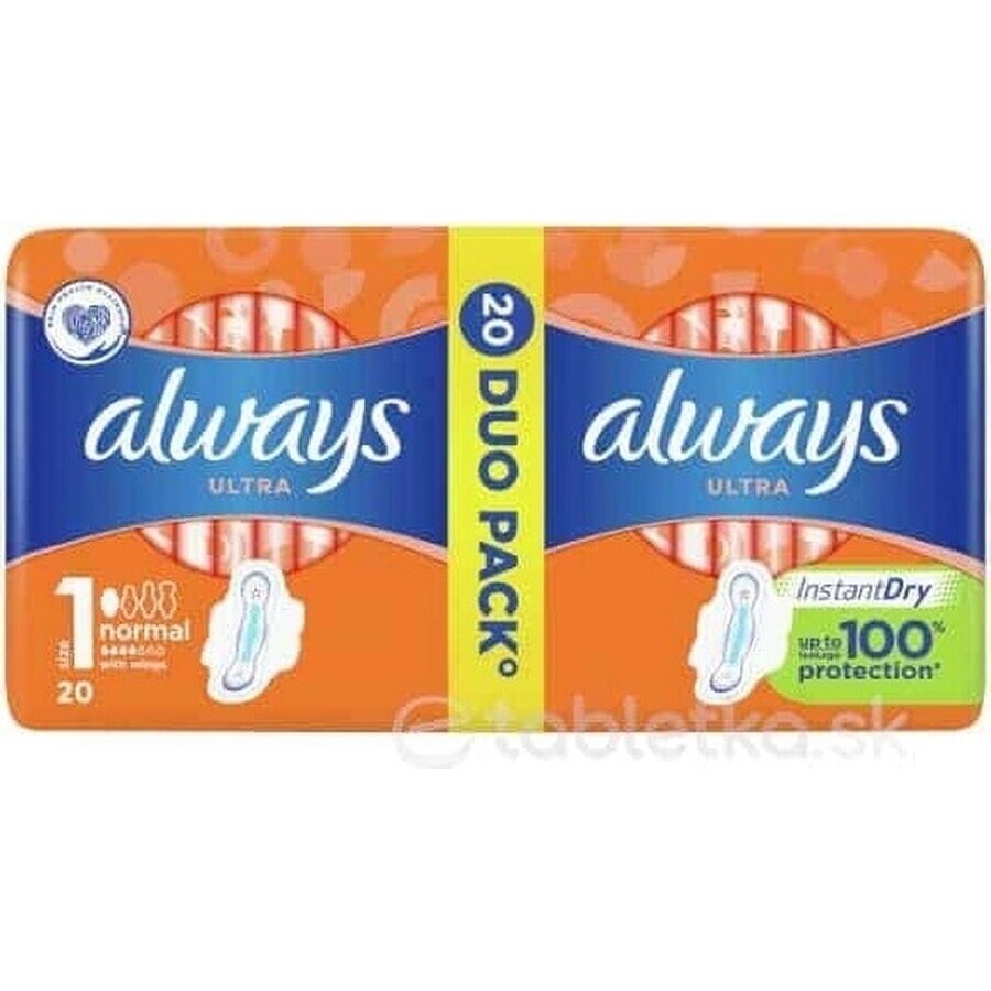 Always Ultra Duo 20 Stück Normal Plus 1×20 Stück, Menstruationstampons